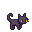 Walk animation of a pixelated cat