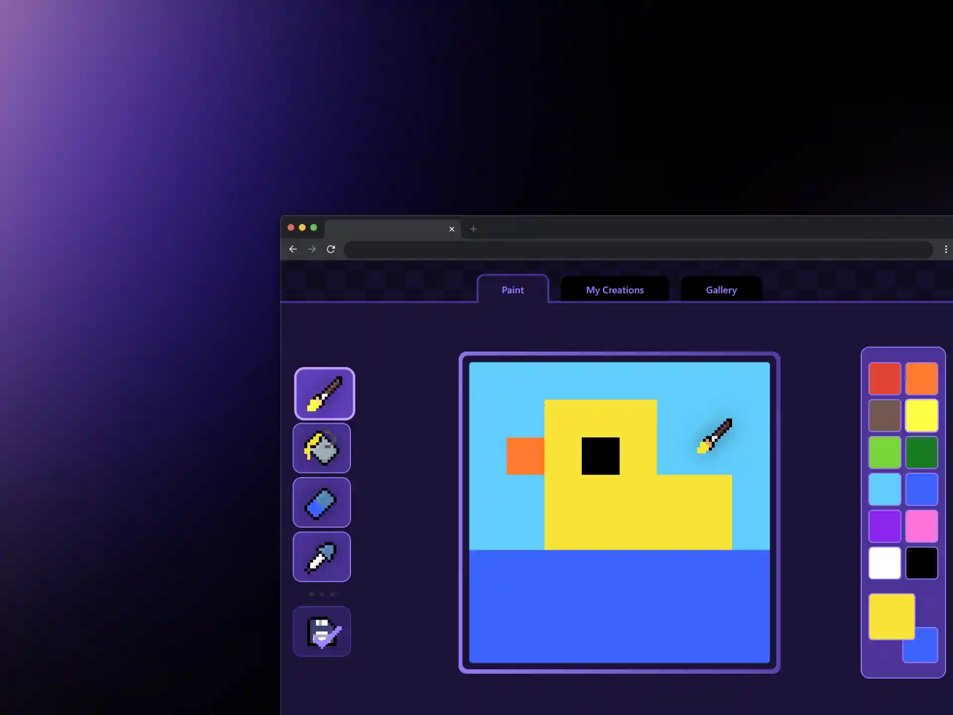 Screenshot of the project Pixi Paint.