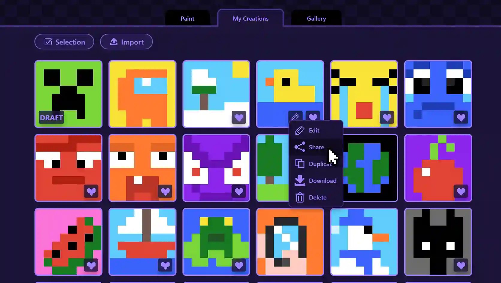 Screenshot of the project Pixi Paint.