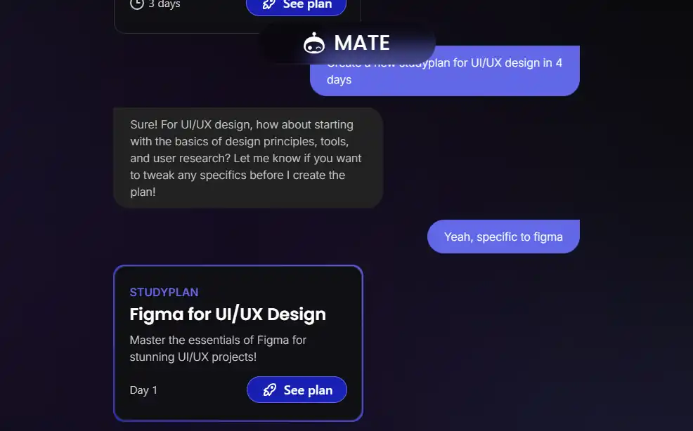 Screenshot of the project Studymate.
